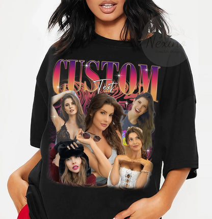 Custom Girlfriend T-shirt, Boyfriend Tee, Vintage Photo Husband, Wife Shirt, Bachelorette Surprise, Personalized Birthday Bootleg Gift