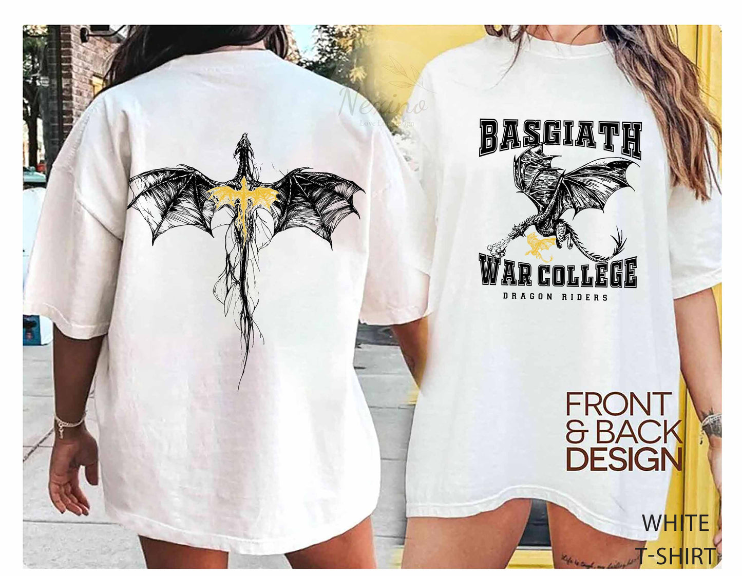 Basgiath War College Double-side Comfort Color Shirt, Fourth Wing Tee, Dragon Rider, Rebecca Yoros, Fourth Wing, Violet Sorrengail, Bookish